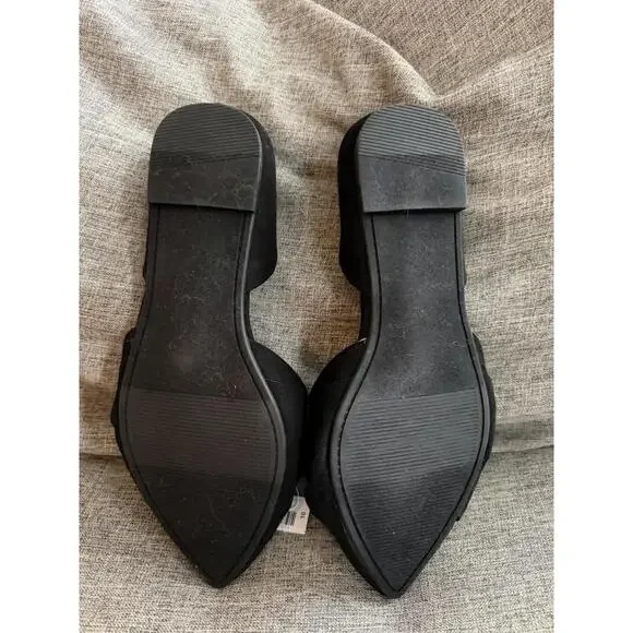 Torrid Twisted Bow Black Suede Flats Size 10 Wide New - Picture 5 of 12